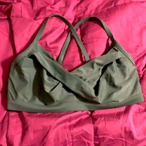 Olive green underwire swimsuit top